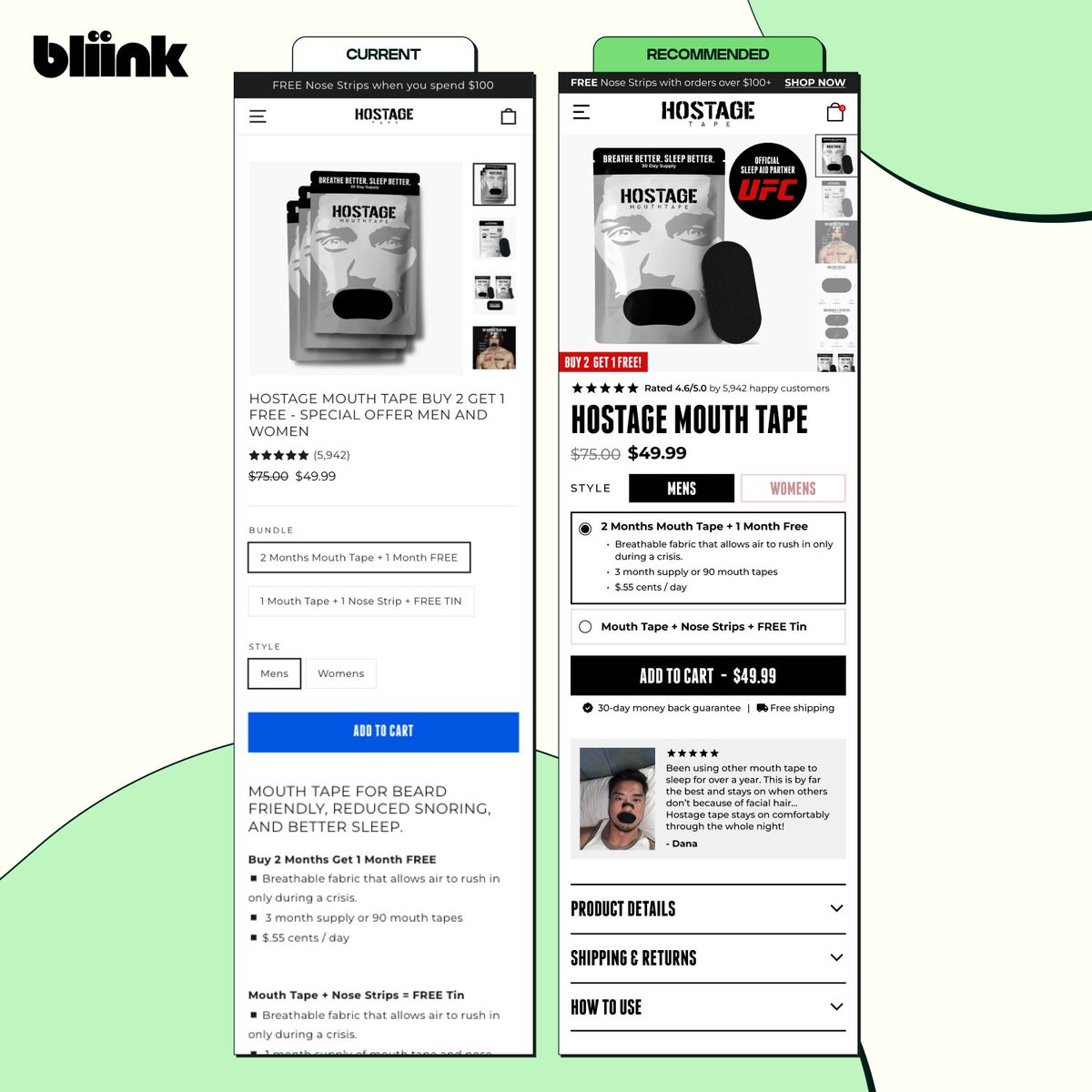 PDP test opportunities for brands we love #3 😴

Major CRO opportunities here for <a href="/HostageTape/">Hostage Tape</a> - the mouth tape brand that's killing it 👊

We've got some cool A/B testing recs here for their PDP, all with CRO in mind, with a focus on improving the UX above the fold💡 <a href="/AlexNeist/">Alex Neist</a>
