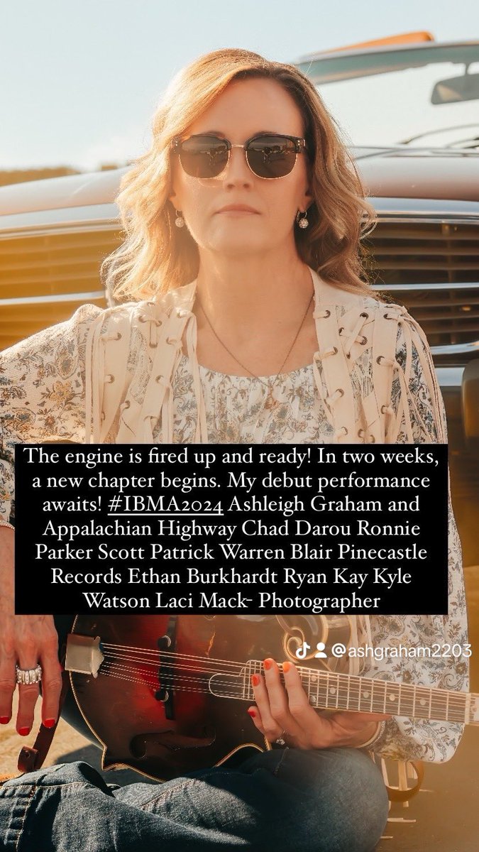 AshMandolin's tweet image. The engine is fired up and ready! In two weeks, a new chapter begins. My debut performance awaits! #IBMA2024 Ashleigh Graham and Appalachian Highway Chad Darou Ronnie Parker Scott Patrick Warren Blair Pinecastle Records Ethan Burkhardt Ryan Kay Kyle Watson Laci Mack- Photographer