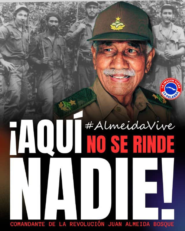 InesMChapman's tweet photo. #MemoriaHistórica: El 11 de septiembre del año 2009, falleció el Comandante de la Revolución Juan Almeida Bosque. Nuestro digno homenaje al valeroso combatiente, músico, compositor de múltiples obras, hombre de gran audacia y firmeza revolucionaria. #CubaHonra #CubaEsRevolución https://t.co/Q6n7G19FmF