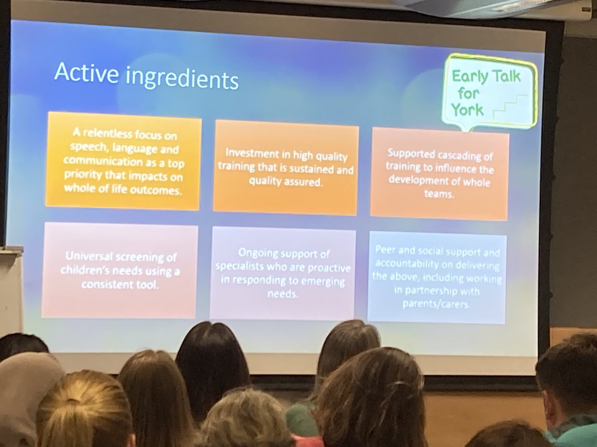 Rob identified active ingredients that led to Early Talk for York working well for York’s children. He warns against project tourism, looking for silver bullets or other areas copying what York have done. Developing approaches that fit local context are key. #PEDALconference2024