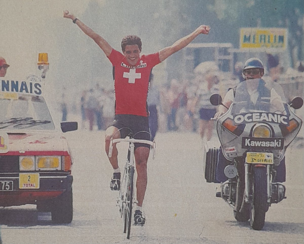 mission753's tweet image. Serge Demierre riding to a solo victory on stage four of the 1983 Tour de France.