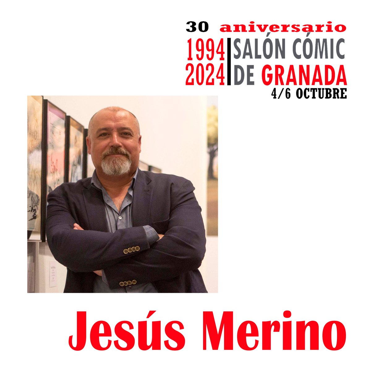 Nuestro siguiente invitado es el gran Jesús Merino, autor del magnífico cartel de esta edición y creador de obras tan emblemáticas cómo Vengadores, Cuatro Fantásticos o Superman. #comicGR
4-6  octubre en Fuente de las Batallas 
Toda la info aquí 👇

saloncomicgranada.com/invitadas-os/