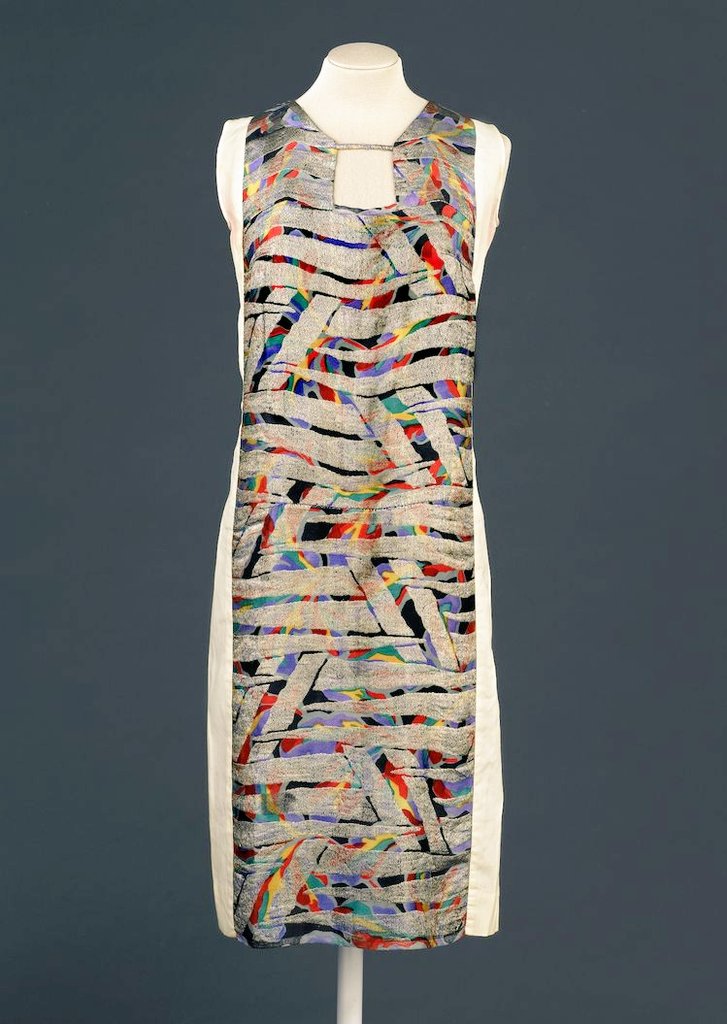Dress designed by artist, designer, painter Sonia Delaunay, France, 1925-28 #UnravellingWomensArt