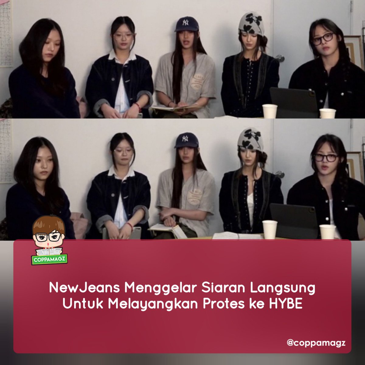 coppamagz's tweet photo. Isi siaran langsung NewJeans yang protes ke HYBE

a thread ⬇️ https://t.co/5Mll9s4tdV