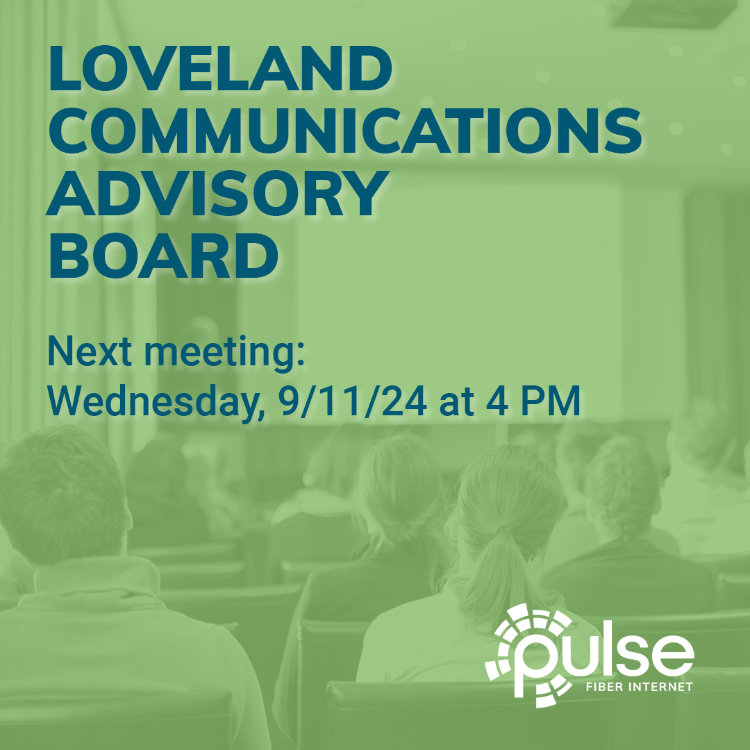 📢 LCAB meets Wednesday, September 11, 2024, at 4 P.M.

LCAB is the group that advises Loveland City Council on matters related to communication services (including Pulse!). 📅 Meeting details, including location and agenda, are available at LovGov.org/LCAB.