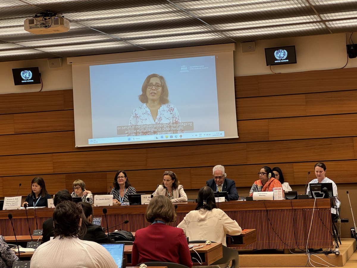 Ganhri1's tweet photo. Honoring the critical work of @IE_OlderPersons at 10th-anniversary event. "This collaboration is crucial and will only grow in importance as we work towards strengthening the protection of older persons’ rights" says @Ganhri1 WG Vice-Chair on the rights of #OlderPersons #HRC57 https://t.co/lYriaCdKfT