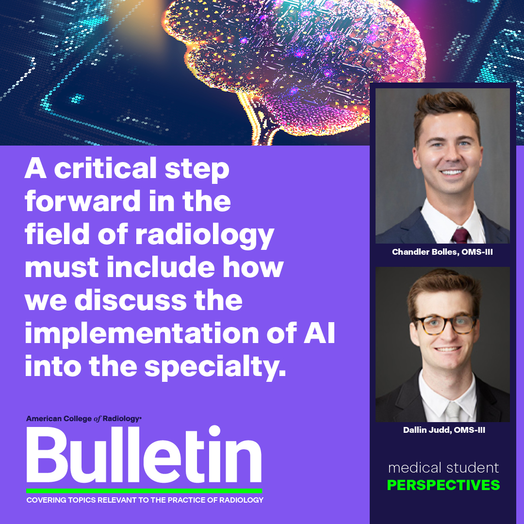 ACRBulletin (@acrbulletin) on Twitter photo The ACR and its Medical Student section know it is important that the next generation of radiologists are proprely informed about the ever changing field, such as the growth and proper implementation of AI. <a href="/BollesChandler/">Chandler Bolles</a> and <a href="/dallinjudd/">Dallin Judd</a> talk about how important dispelling myths The ACR and its Medical Student section know it is important that the next generation of radiologists are proprely informed about the ever changing field, such as the growth and proper implementation of AI. <a href="/BollesChandler/">Chandler Bolles</a> and <a href="/dallinjudd/">Dallin Judd</a> talk about how important dispelling myths