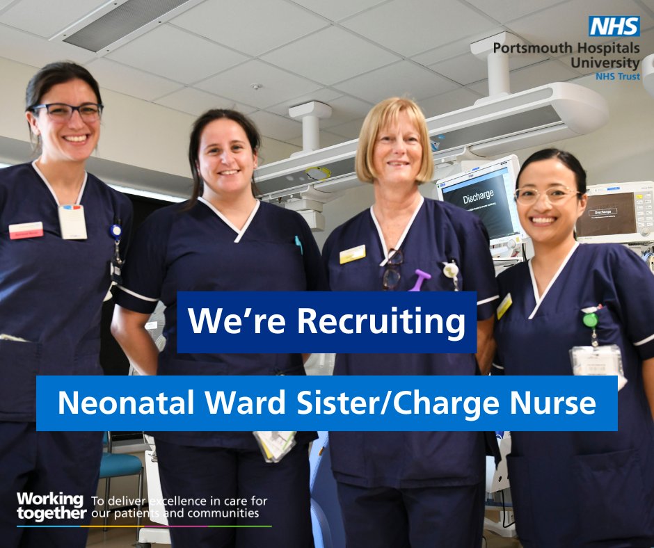 IWTPHUCareers's tweet photo. Calling all neonatal nurses! Progress your career with PHU as our Neonatal Intensive Care Unit are recruiting Neonatal Ward Sister/Charge Nurses. 

For more information and to apply, click the link👇
https://t.co/pSRxsjDMQE

#NHSJobs #NursingCareers https://t.co/n6zEj2pNNH