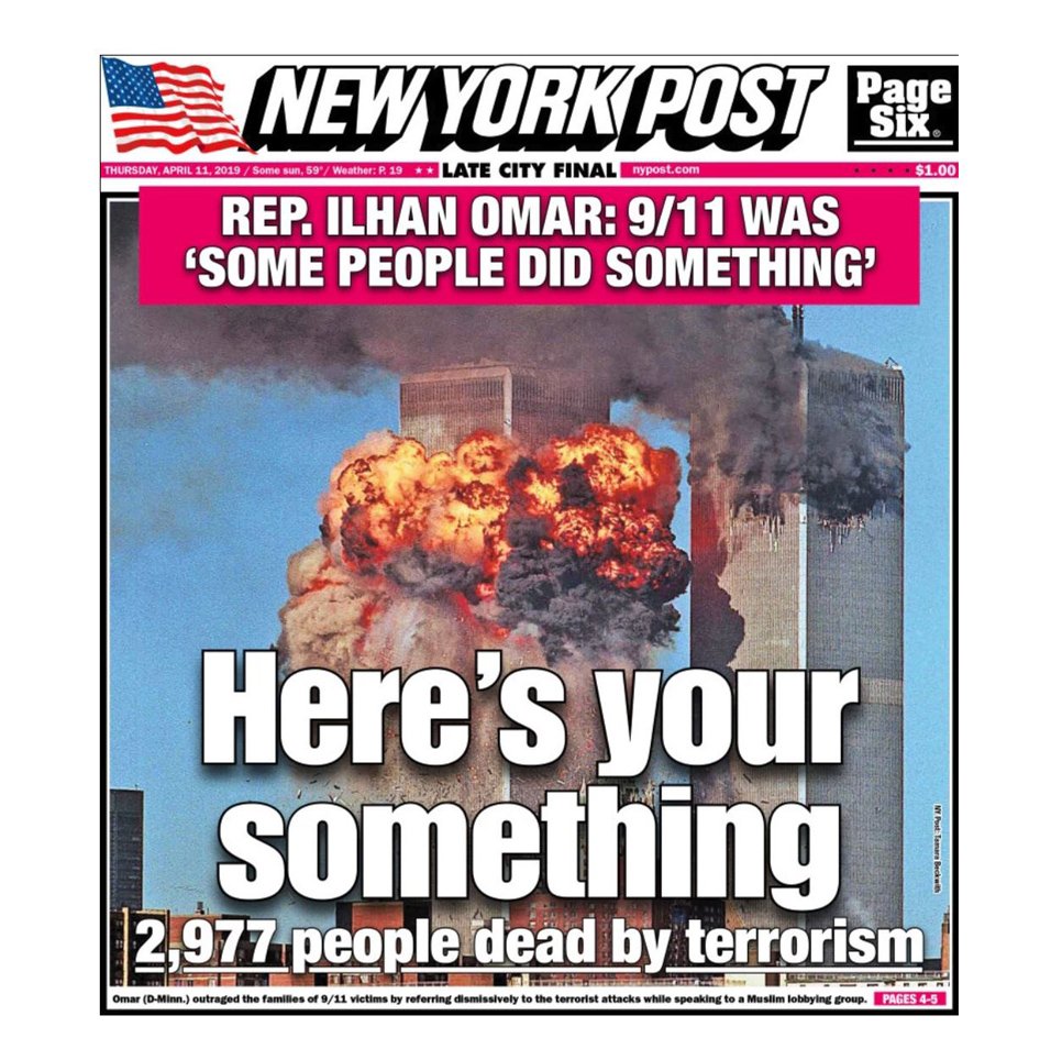 Never forget <a href="/IlhanMN/">Ilhan Omar</a> hates the United States of America #NeverForget911