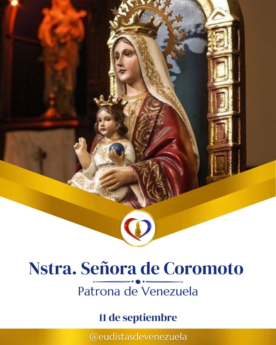 Con alegría celebranos hoy a Nuestra Señora de Coromoto,
patrona de Venezuela
"bendice la acción evangelizadora de la Iglesia en nuestra patria para que sea fortaleza y defensa de la fe de tus hijos y comienzo de una renovación de las costumbres cristianas. amén"
🙏🇻🇪