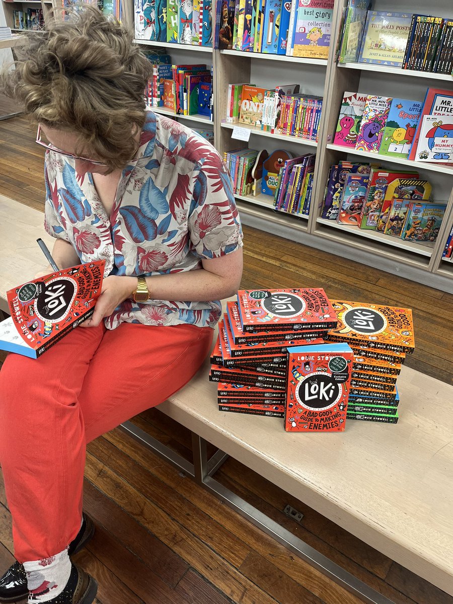 WalkerBooksUK's tweet photo. Weโve been touring bookshops with @Louiestowell this morning, so you can find lots of signed Loki: A Bad Gods Guide books in @WaterstonesO2 @Foyles @WaterstonesTraf @WaterstonesPicc @Hatchards @WaterstonesKids - and the tour continues this afternoon! https://t.co/KDDHV5Uo6X