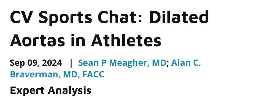 Jeff Hsu, MD, PhD (@jeffhsumd) on Twitter photo CV Sports Chat: Dilated Aortas in Athletes 🏃🏻
New <a href="/ACCinTouch/">American College of Cardiology</a> #SportsCardio interview with the expert, Dr. Alan Braverman, who shares his approach to this common clinical scenario
Nicely done by <a href="/SeanPMeagher/">Sean Meagher, MD</a>
acc.org/latest-in-card… CV Sports Chat: Dilated Aortas in Athletes 🏃🏻
New <a href="/ACCinTouch/">American College of Cardiology</a> #SportsCardio interview with the expert, Dr. Alan Braverman, who shares his approach to this common clinical scenario
Nicely done by <a href="/SeanPMeagher/">Sean Meagher, MD</a>
acc.org/latest-in-card…
