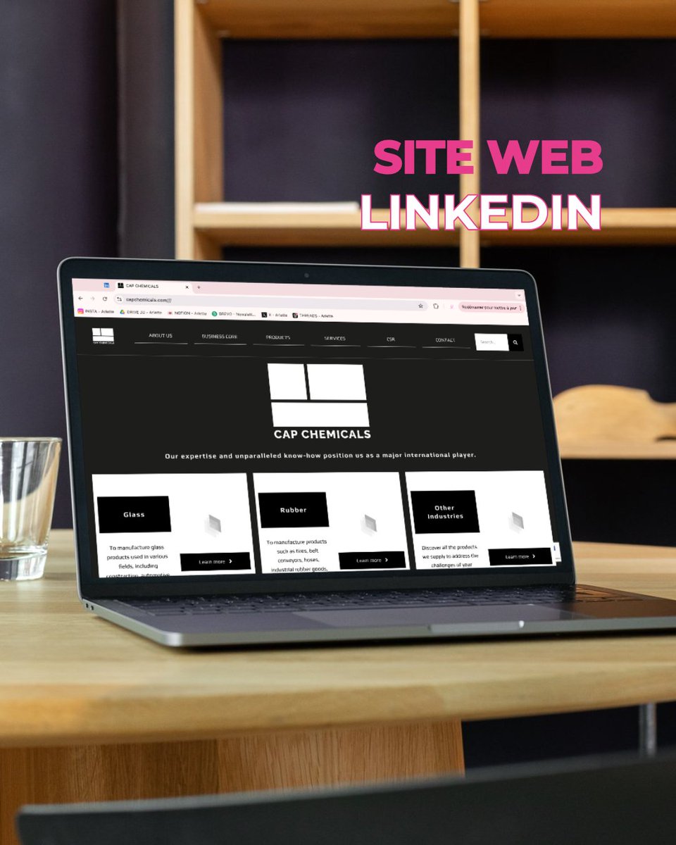 Cap Chemicals
◽ Stratégie de communication
◽ Identité visuelle
◽ Site web
◽ Social Media
◽ Catalogues produits
◽ Google Ads

On en discute ?

Arlette
Devenez qui vous êtes

#ArletteAgency #communication #marketing #socialmedia #acquisition #website