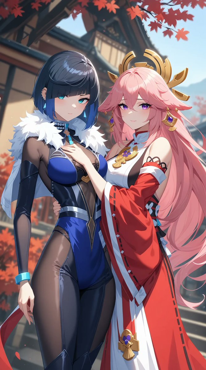 ai_kuraya's tweet photo. Create  stunning duo visuals with ease on Poly Web! 🔗 https://t.co/ksnc2SxAXd

#polyai  #polyaibelike  
#yaemiko #yelan #miko #kawaii  #ship #game #genshinimpact #aiartwork #aiart #ai_generated 
#weeb   #shipthem
#otaku #fanart #kawaiianimegirl https://t.co/JiXoF8Z1lo