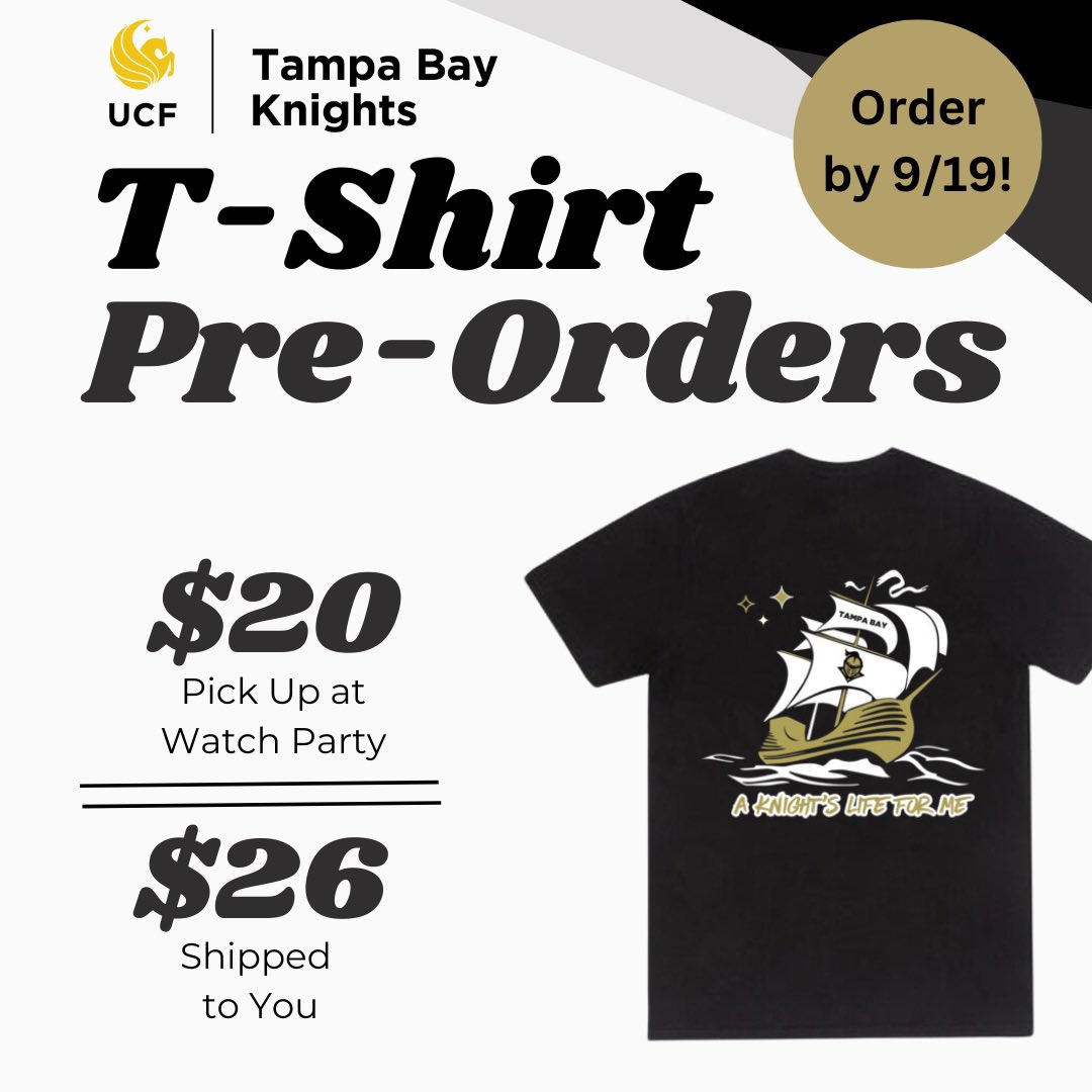 Couple days away from our first away game 🏈 more information about the watch parties coming tomorrow! In the meantime, don’t forget to pre-order your 2024-2025 Tampa Bay shirt ⚡️🔛 

givecampus.com/campaigns/5121…