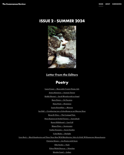 Duotrope's tweet photo. Today's listing of the day is: The Swannanoa Review (fee-based). https://t.co/mDTq6w9Lom #WritingCommunity https://t.co/ya9lTmqMo3