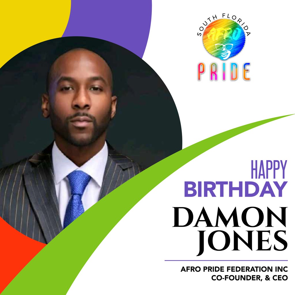 Happy birthday to Damon Jones, CEO of Afro Pride! 🎉 Today we celebrate his leadership in uplifting the Black and Afrocentric LGBTQ+ communities in SOFLO. His dedication to mental, social, and economic wellness inspires us all. Here’s to a year filled with joy and success! 🎉🎂🎈