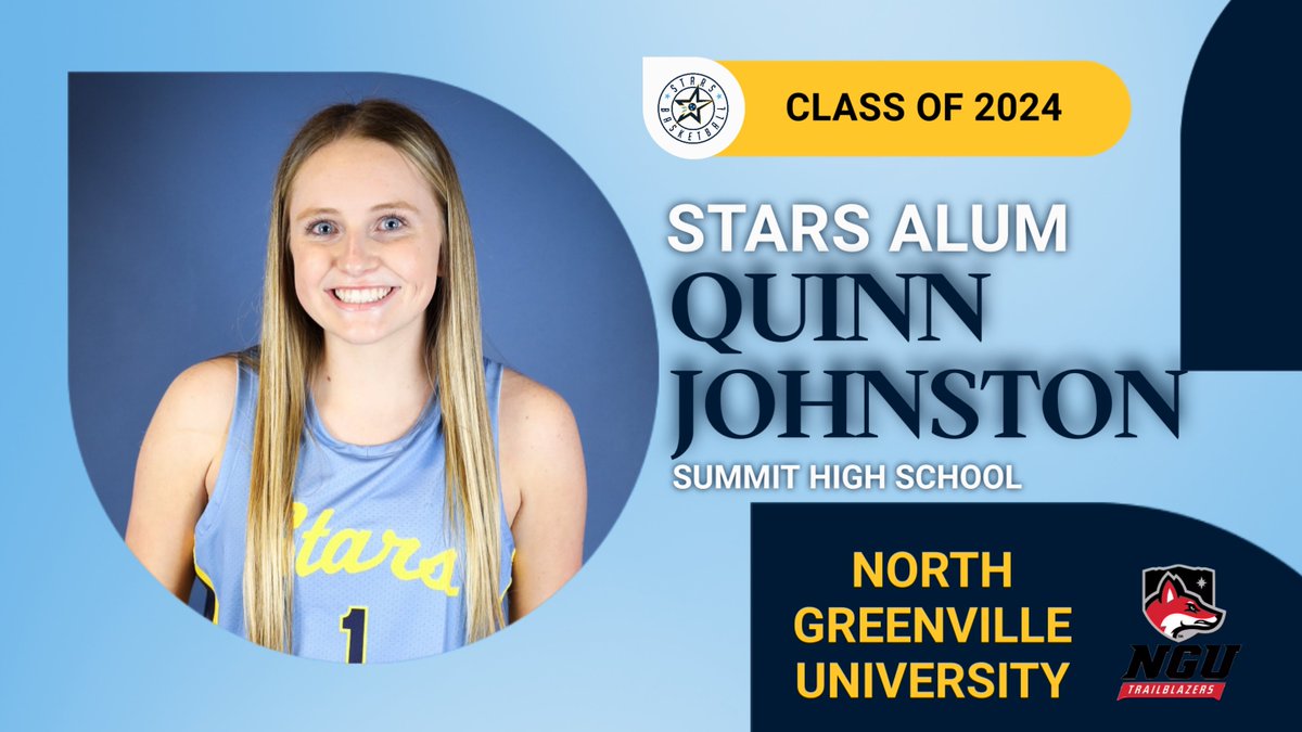 STARS HS GBB (@starsnash_gbb) on Twitter photo Good morning! Time to meet another of our prestigious alums. Today's spotlight is Quinn Johnston (<a href="/quinnjohnston_/">Quinn Johnston</a>). Quinn was a member of our 2024 UA Rise Team and is at North Greenville University (<a href="/ngu_wbb/">NGU_WBB</a>). Have a great season, Quinn!
<a href="/RickKa22/">Rick Kaye</a> <a href="/StarsBballClub/">STARS Basketball Club</a> <a href="/SummitHSBball/">Summit HS Basketball</a> Good morning! Time to meet another of our prestigious alums. Today's spotlight is Quinn Johnston (<a href="/quinnjohnston_/">Quinn Johnston</a>). Quinn was a member of our 2024 UA Rise Team and is at North Greenville University (<a href="/ngu_wbb/">NGU_WBB</a>). Have a great season, Quinn!
<a href="/RickKa22/">Rick Kaye</a> <a href="/StarsBballClub/">STARS Basketball Club</a> <a href="/SummitHSBball/">Summit HS Basketball</a>