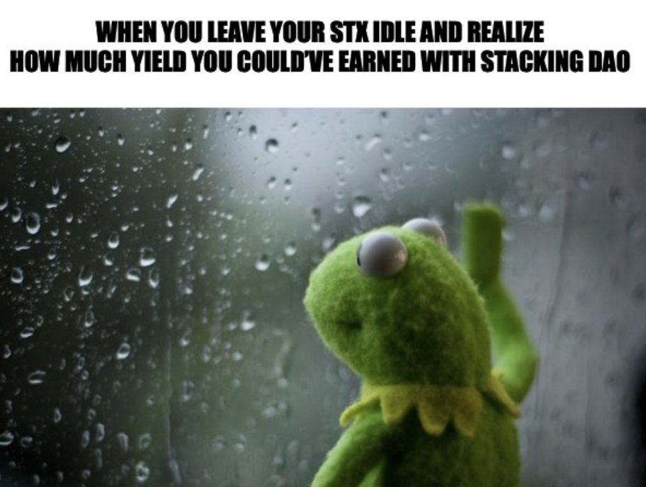 StackingDao's tweet photo. We all went through this moment .....

Luckily, earning Stacking rewards with Stacking DAO takes one click. https://t.co/CwUAQNaYIN