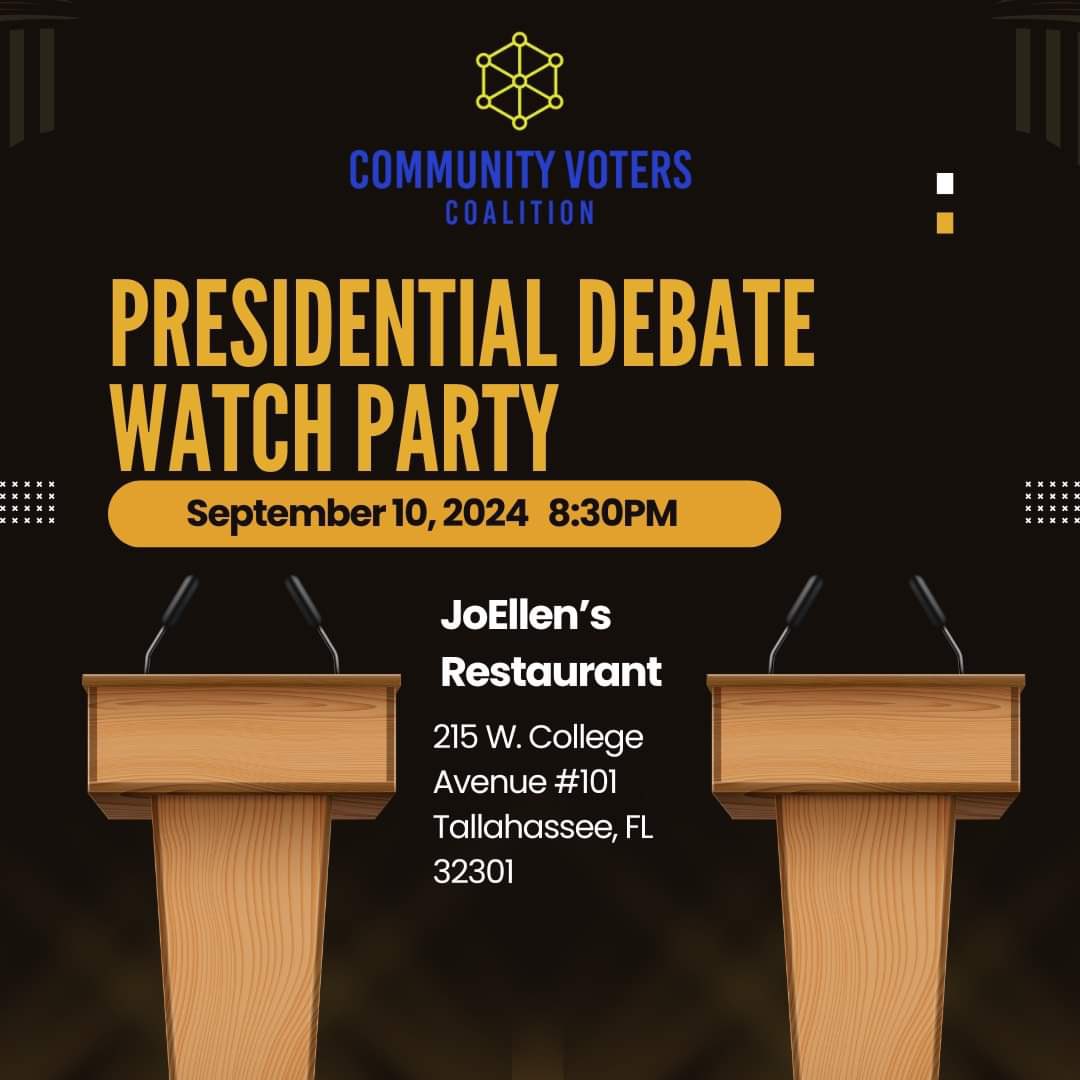 Soror Davis attended Presidential Debate Watch Party last night at JoEllen’s Restaurant, hosted by Community Voters Coalition. 

#SocialAction #SGRho #MagneticΜΜΣofTallahassee #FLCapitalSGRhos #MoreMeaningfulService #OperatinginExcellence #WeCoverthePanhandle #Vote 🗳️🇺🇸💙🐩💛