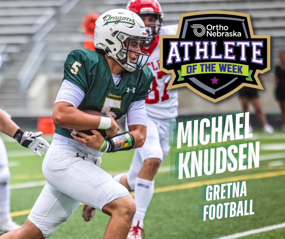 NEPrepZone's tweet photo. This week's OrthoNebraska Athlete of the Week winner is Michael Knudsen of Gretna!
https://t.co/LD96o1MlaF #nebpreps https://t.co/w1kDVelM3i