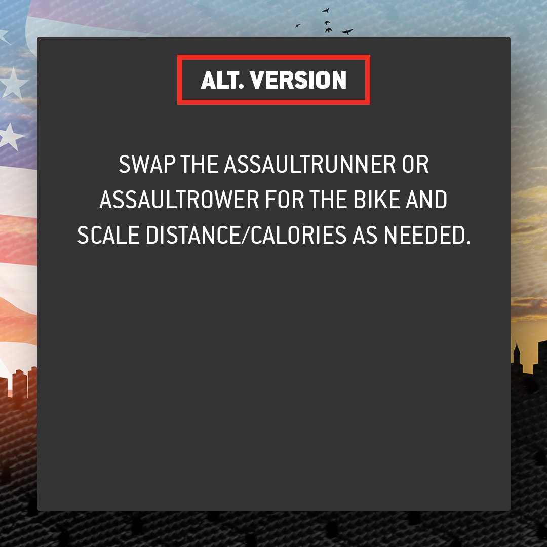 Today, we honor the spirit of resilience and strength. As we push through this workout, let’s remember those who showed unbreakable courage this day. Stay strong, stay united. #NeverForget #AssaultWOD