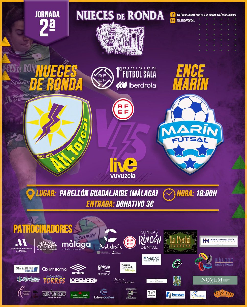 Debut en casa de la nueva temporada!!!

🟣 Jornada 2
🆚 <a href="/marin_futsal/">Marín Futsal</a> 
📍 Pabellón Guadaljaire
📅 14 Sep
⏰ 🇪🇸18:00
      🇨🇴11:00
      🇵🇾12:00
      🇧🇷13:00