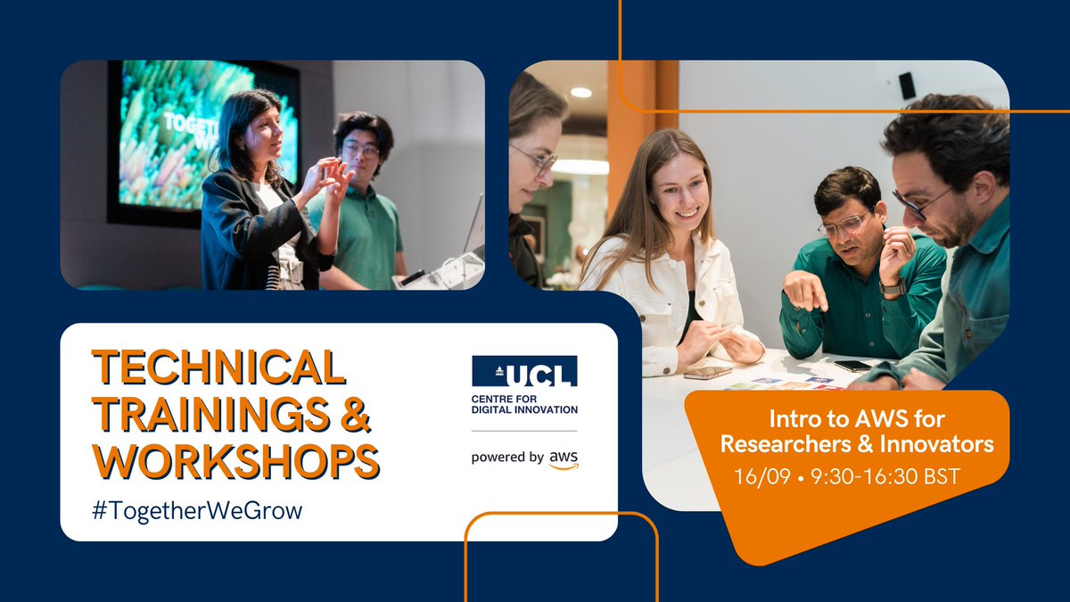 UCL Centre for Digital Innovation (@ucl_cdi) on Twitter photo ๐ ๐๐ซ๐ ๐ฒ๐จ๐ฎ ๐ ๐ซ๐๐ฌ๐๐๐ซ๐๐ก๐๐ซ ๐จ๐ซ ๐ข๐ง๐ง๐จ๐ฏ๐๐ญ๐จ๐ซ ๐ฅ๐จ๐จ๐ค๐ข๐ง๐ ๐ญ๐จ ๐ฌ๐ฎ๐ฉ๐๐ซ๐๐ก๐๐ซ๐ ๐ ๐ฒ๐จ๐ฎ๐ซ ๐ฐ๐จ๐ซ๐ค ๐ฐ๐ข๐ญ๐ก ๐๐๐ ๐๐ฅ๐จ๐ฎ๐ ๐ญ๐๐๐ก๐ง๐จ๐ฅ๐จ๐ ๐ฒ?
Join our online AWS workshop next week!
๐
16/9
โ๏ธ 9:30 - 16:15
๐ Register: lnkd.in/eAJrsMET ๐ ๐๐ซ๐ ๐ฒ๐จ๐ฎ ๐ ๐ซ๐๐ฌ๐๐๐ซ๐๐ก๐๐ซ ๐จ๐ซ ๐ข๐ง๐ง๐จ๐ฏ๐๐ญ๐จ๐ซ ๐ฅ๐จ๐จ๐ค๐ข๐ง๐ ๐ญ๐จ ๐ฌ๐ฎ๐ฉ๐๐ซ๐๐ก๐๐ซ๐ ๐ ๐ฒ๐จ๐ฎ๐ซ ๐ฐ๐จ๐ซ๐ค ๐ฐ๐ข๐ญ๐ก ๐๐๐ ๐๐ฅ๐จ๐ฎ๐ ๐ญ๐๐๐ก๐ง๐จ๐ฅ๐จ๐ ๐ฒ?
Join our online AWS workshop next week!
๐
16/9
โ๏ธ 9:30 - 16:15
๐ Register: lnkd.in/eAJrsMET