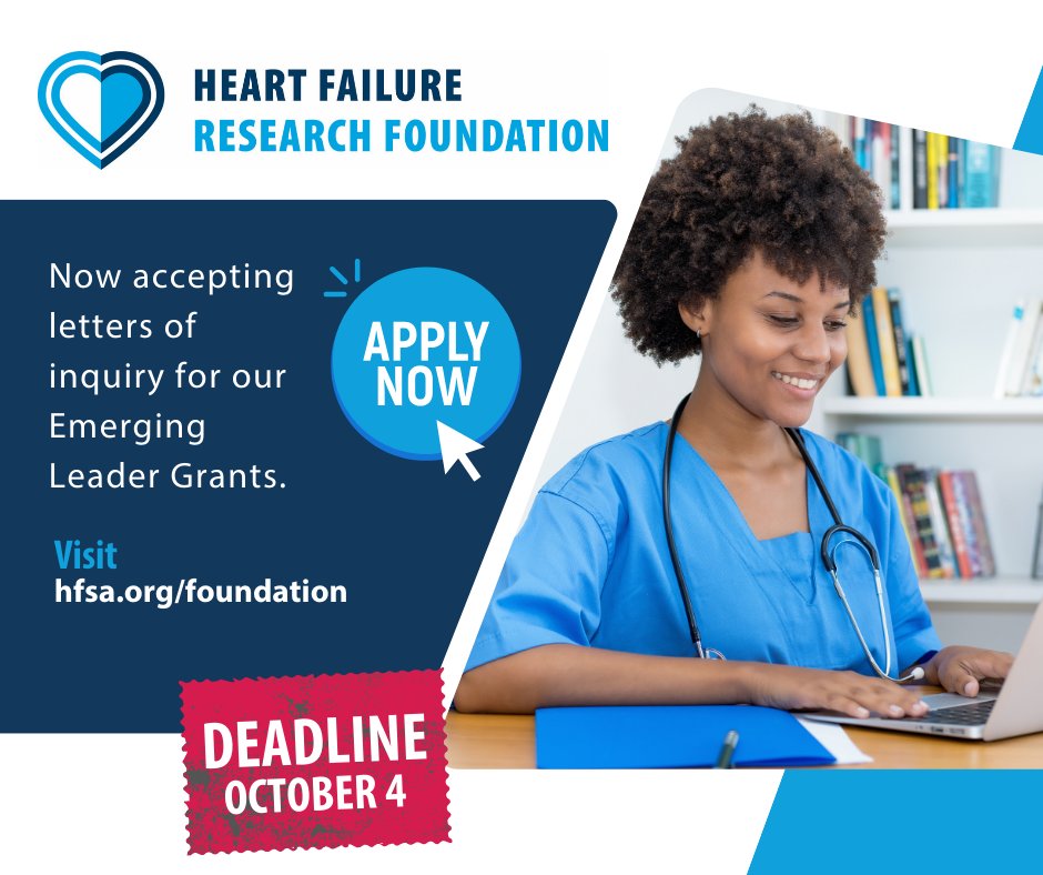 Are you an early-stage investigator? Then HFSA and the Heart Failure Research Foundation want to support you! Submit an LOI for our inaugural Emerging Leader Grants now: members.hfsa.org/emerging?id=7b…