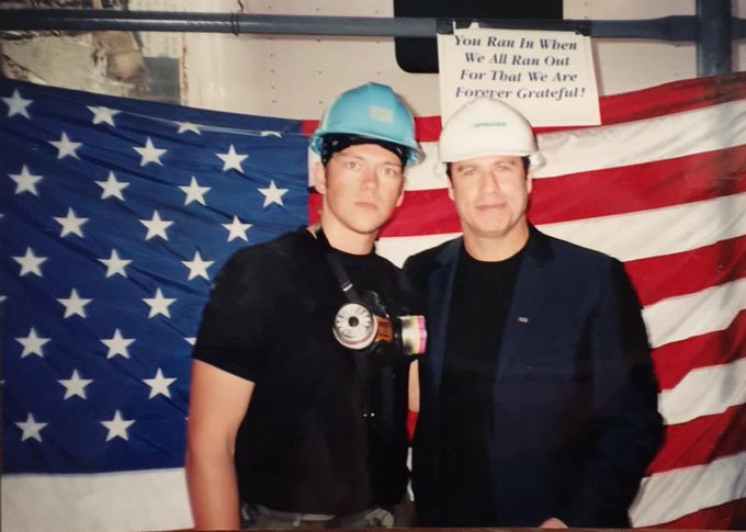 Standing with John Travolta at Ground Zero on 9/11, paying tribute to the courage and sacrifice of that<a href="/tag/neverforget"class="tags"><span>#neverforget</span></a>