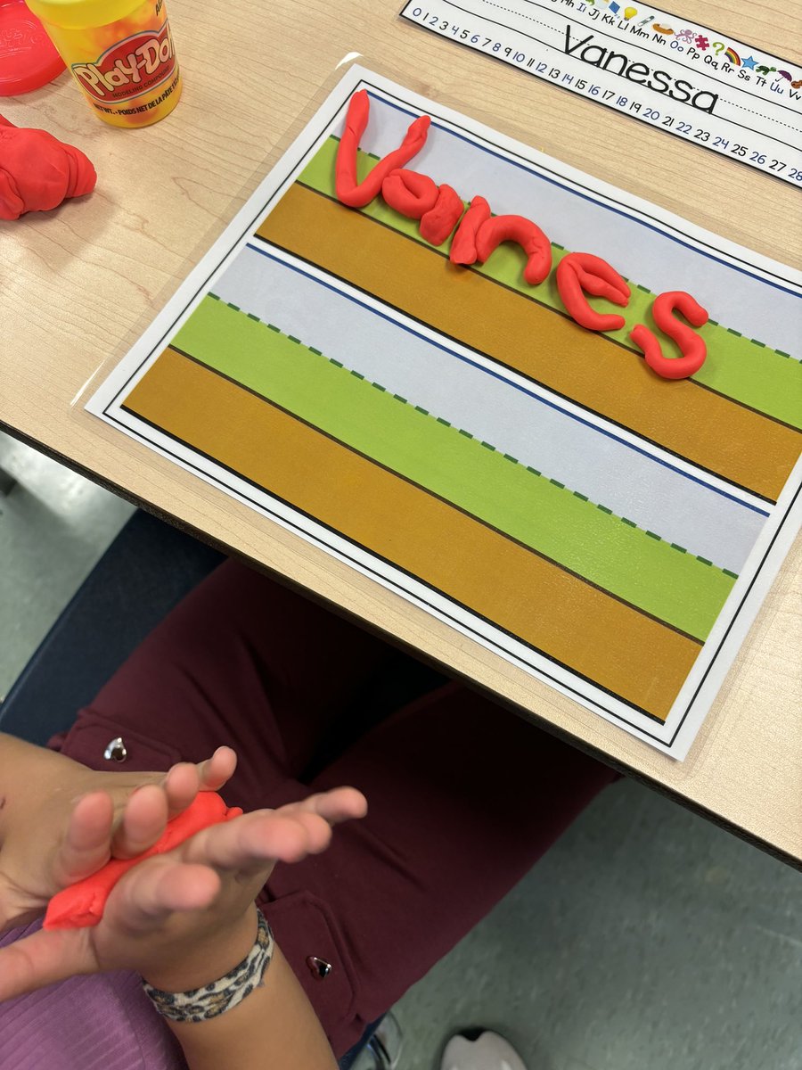 Making names and working on proper letter formation and placement with our new play doh mats! #Grade1 #EarlyLiteracy #SoR #TVDSB <a href="/LambethPS1/">Lambeth P.S.</a>