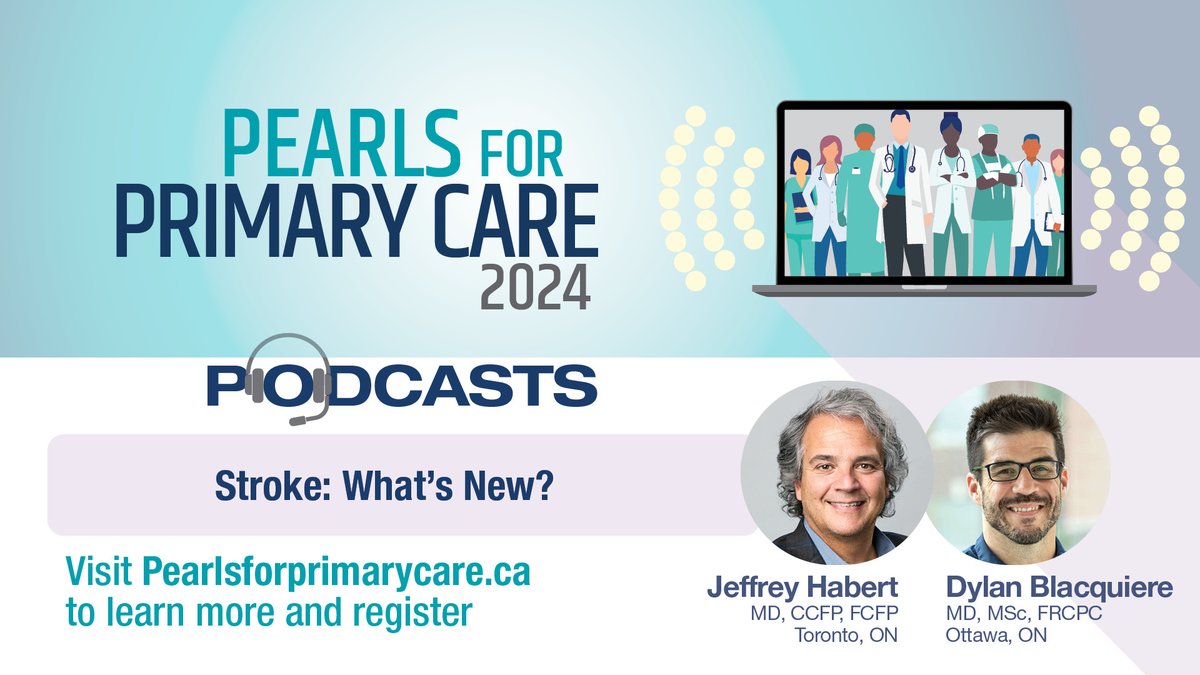 PPCconference's tweet image. Stay current on stroke care! Tune in to the podcast "Stroke: What's New" as Dr. Dylan Blacquiere, medical director of the Champlain Regional Stroke Network, and Dr. Jeffrey Habert, chair of #PearlsForPrimaryCare, discuss the latest updates in Canadian Stroke, best practices, and…