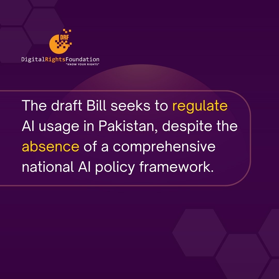 DigitalRightsPK's tweet photo. Pakistan's recent draft bill, introduced in the Senate, falls short of its intended aim given the absence of a national AI policy framework. In addition, the draft bill also lacks clarity and transparency regarding the Commission mentioned.
#AI #AIregulation #draftbill https://t.co/jZvsWvU9n1