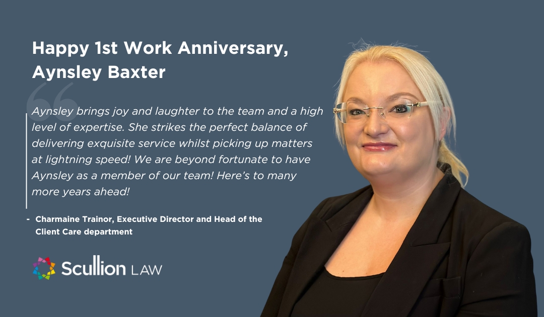 Congratulations to Aynsley Baxter on marking 1 year with Scullion LAW!

#ScullionLAW #WorkAnniversary #MilestoneMoment