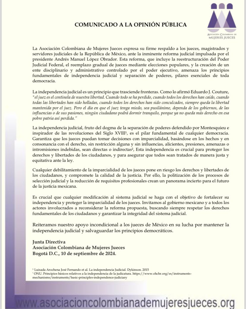 ASOCIACION COLOMBIANA DE MUJERES JUECES (@acmujeresjueces) on Twitter photo 