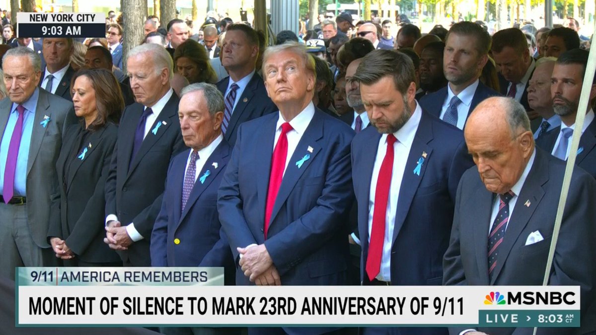 Trump during the 9/11 Moment of Silence smh