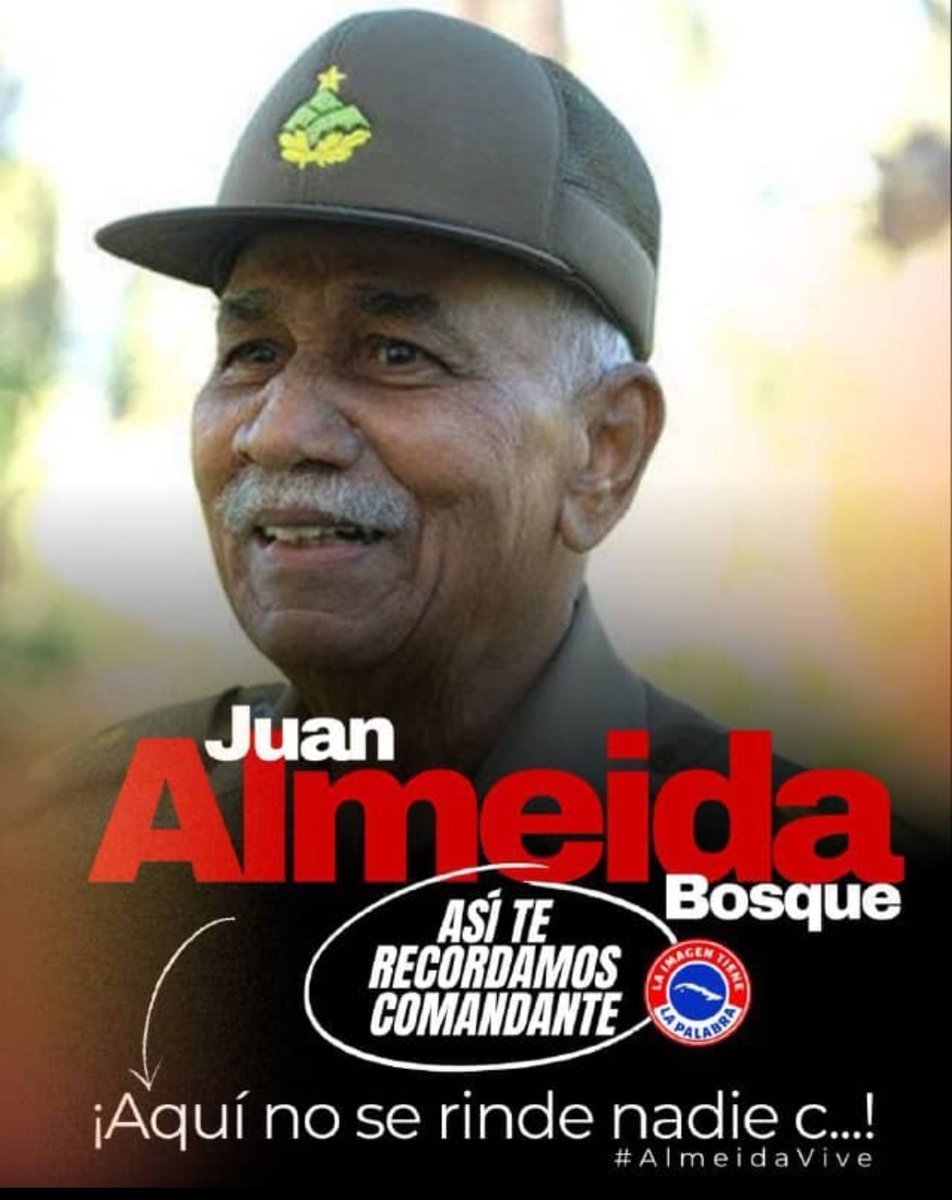 #SantiagoDeCuba
#Copextel33Años
👇
El eterno homenaje de nuestro pueblo a "Juan Almeida Bosque". Hombre humilde, patriota, de una profunda sensibilidad humana, siempre sonriente, fiel a #Fidel y a la Revolución. Así te recordamos Comandante.
#AlmeidaVive