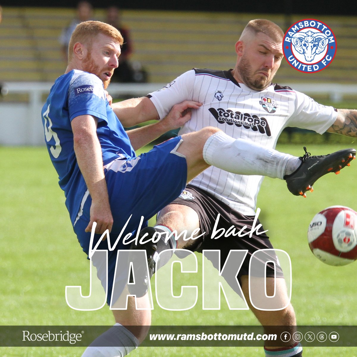 RamsbottomUtd's tweet photo. 𝐌𝐀𝐑𝐓𝐘𝐍 𝐉𝐀𝐂𝐊𝐒𝐎𝐍 𝐑𝐄𝐓𝐔𝐑𝐍𝐒 𝐓𝐎 𝐑𝐀𝐌𝐌𝐘

Back in January Martyn had to cease playing football after suffering severe migraines and having a subsequent operation to remove a cyst on his brain.

Martyn had known about the cyst but was told it was never a problem previously, however it was now starting to cause problems with the flow of fluid in his brain which was the cause of his migraines. The doctors required him to go in for surgery urgently as the cyst could cause sudden death if not removed.

Thankfully his operation was a success and after a long period of recovery, Martyn has been given the all clear to resume playing.

Manager Steve Wilkes was delighted to welcome Martyn back to the club. 

“So pleased to see Jacko back to full health, which is the most important thing,” he said.

“We won’t rush him back into action but it’s like signing a new player and also a great addition to the squad.”

It’s great to see you back, Jacko!