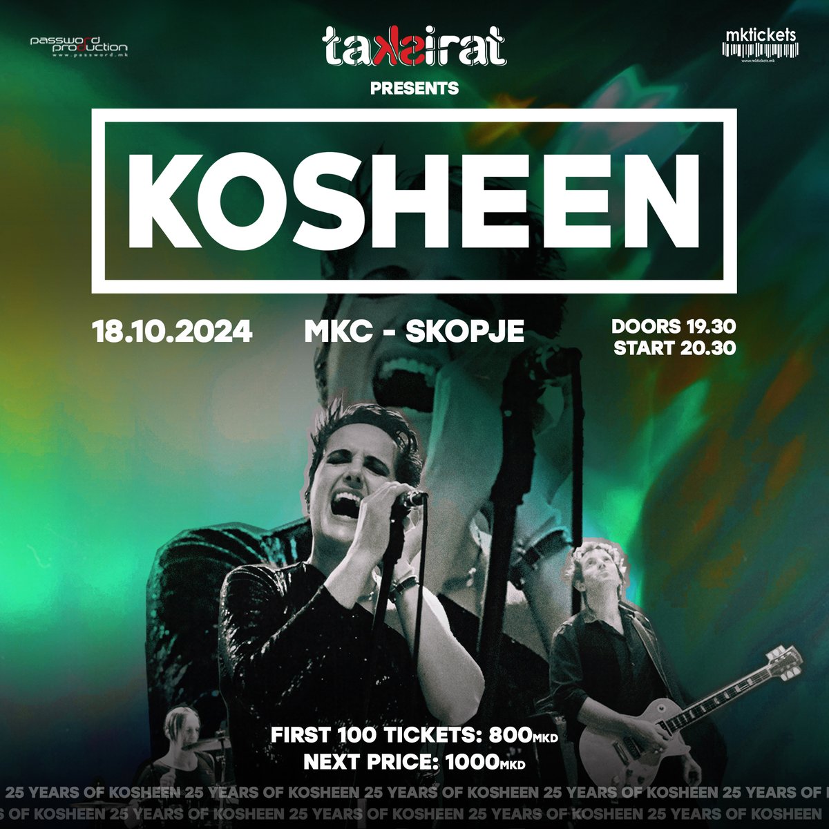 Во склоп на ТАКСИРАТ: Британскиот бенд KOSHEEN на 18.10. во МКЦ!📢 #25yearsofkosheen #TaksiratFestival