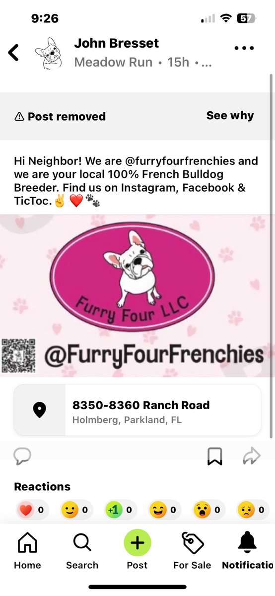 jbresset's tweet photo. @Nextdoor My business is NOT illegal; I am not selling a dog I am promoting my business. https://t.co/rR8cZcHwLN