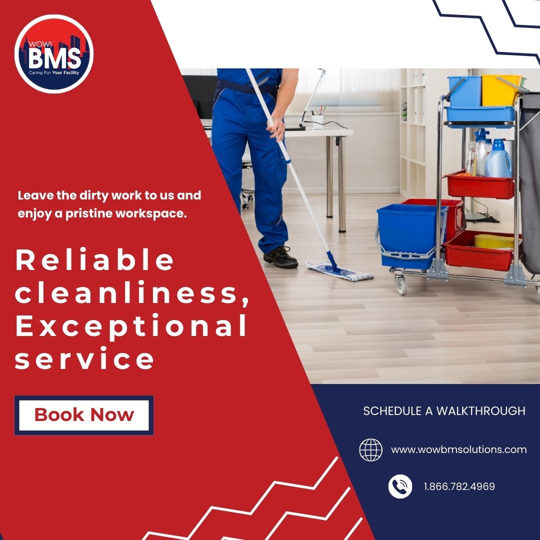 WOWFS_'s tweet photo. Trust WOW! BMS for consistent, high-quality janitorial services that make a real difference in your facility. Elevate your facility's cleanliness and experience!

#WOWBMS #ReliableClean #FacilityManagement #ProfessionalCleaners #SpotlessSpaces https://t.co/w7ZYruYjOJ