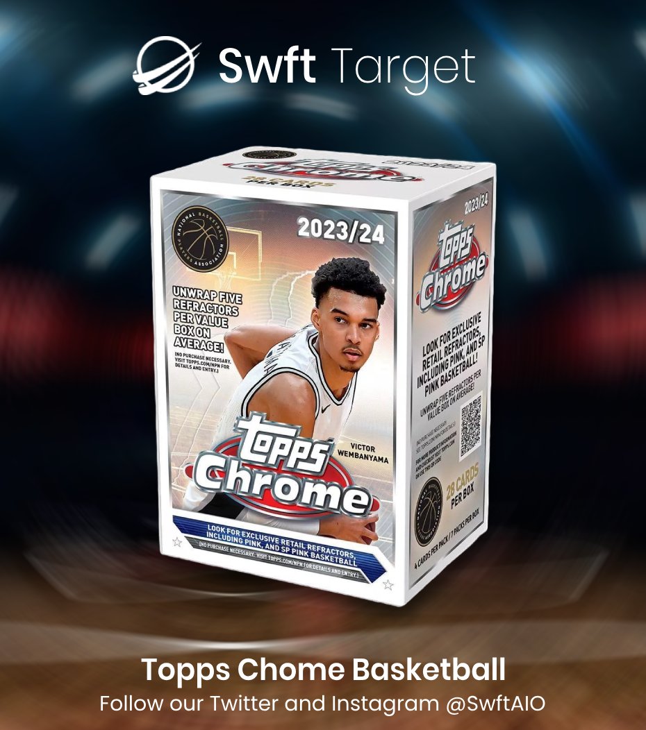 🏀 Don't miss out on the 2023-24 Topps Chrome Basketball Trading Card Value Box! Secure your packs with SwftiOS for the fastest checkout experience! 🏆🛒

Follow us <a href="/SwftAIO/">SwftAIO</a> on twitter and on instagram. We still have a few 10-day trials left if you want to test our software!