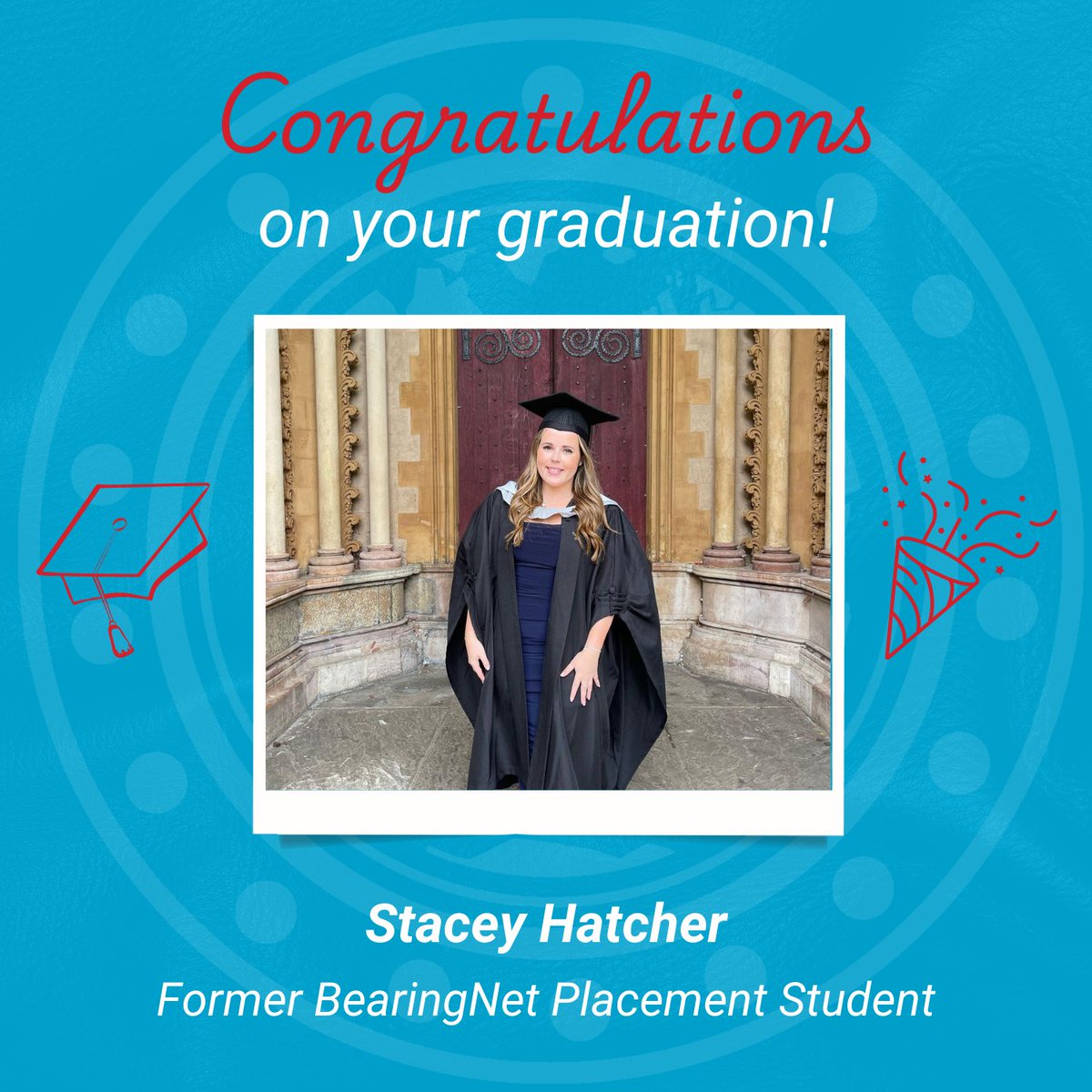 BearingNet's tweet photo. We want to send a big congratulations to our former placement student Stacey Hatcher who has achieved a 1st Class Degree in Events Management and Marketing!
 
Congratulations Stacey! 👏🥂

#bearingnet #placement #placementstudent #university https://t.co/qVNcpiaFBs