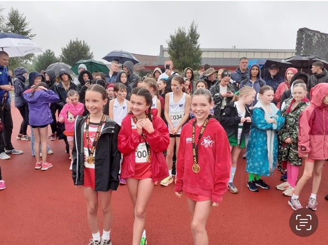Ettie and Emi both from Class 11 with their gold medals:  they both ran in the North west relays at the weekend. Well done, girls!! #christchurchpeevidence