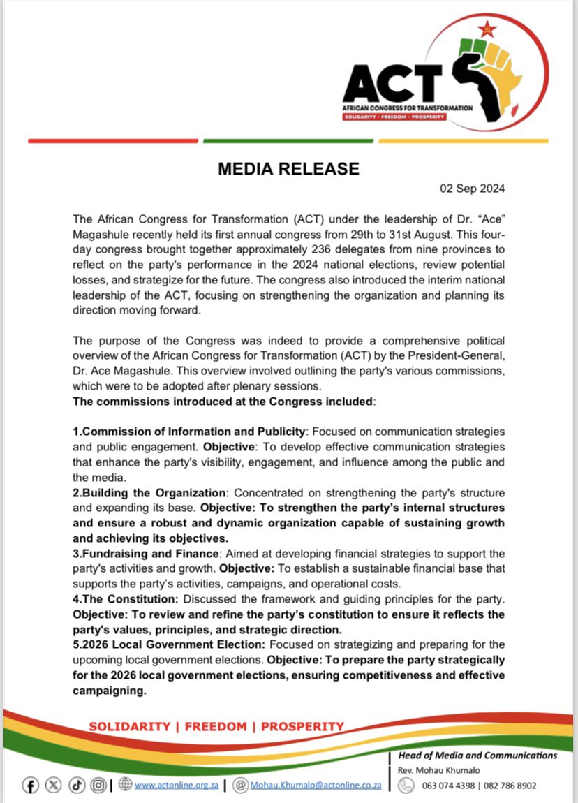 African Congress for Transformation tweet media