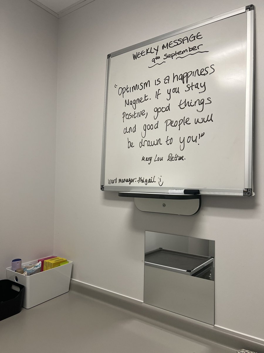 AbigailBeddow's tweet photo. I’m really pleased with my small wellbeing/self care set up I have made for my staff. There’s a caddy for personal hygiene needs, mirror, well being info and every week I will be posting an inspirational note to start their day. It’s the little things #nursingmanager #nhsleaders https://t.co/eAOHhJSZd3