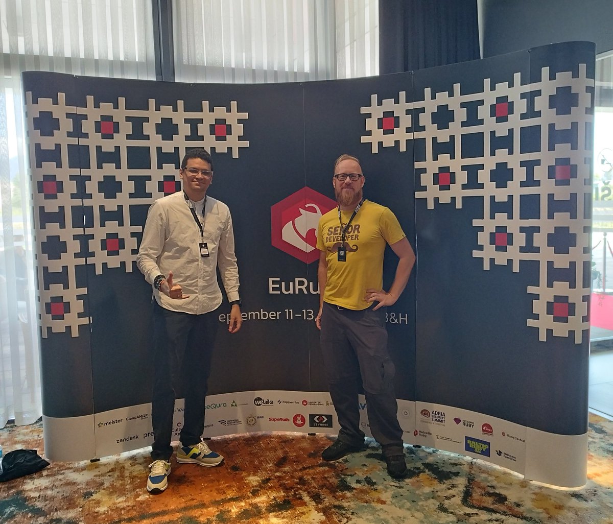 rpaweb's tweet photo. Still meeting awesome people at @euruko, in Sarajevo! Here with @mediafinger (who also visited Santa Marta, which is crazy), and the SQLite Jesus, @fractaledmind! 🐐

#ruby/#rails #euruko #euruko2024 #rubyfriends #sarajevo #bih #sqlite #sqliteonrails #crystalllang https://t.co/Wd5W3dZzLG