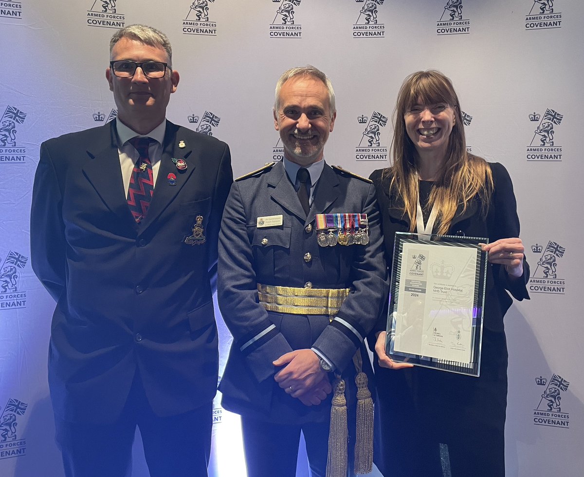 CatherineFree3's tweet photo. Proud to collect our #silverERSAward for the work done by our teams @GEHNHSnews to support members of the armed forces, veterans and their families. Inspired to do more - next stop Gold award!  #ArmedForcesCovenant https://t.co/u8PHKXCxM9