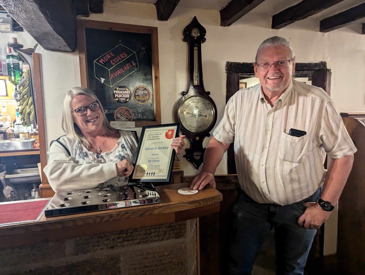 Thank you to The Horse &amp; Jockey at Selston for hosting our branch meeting last night and congratulations on being the winners of our Summer Rural Pub of the Season award!!!