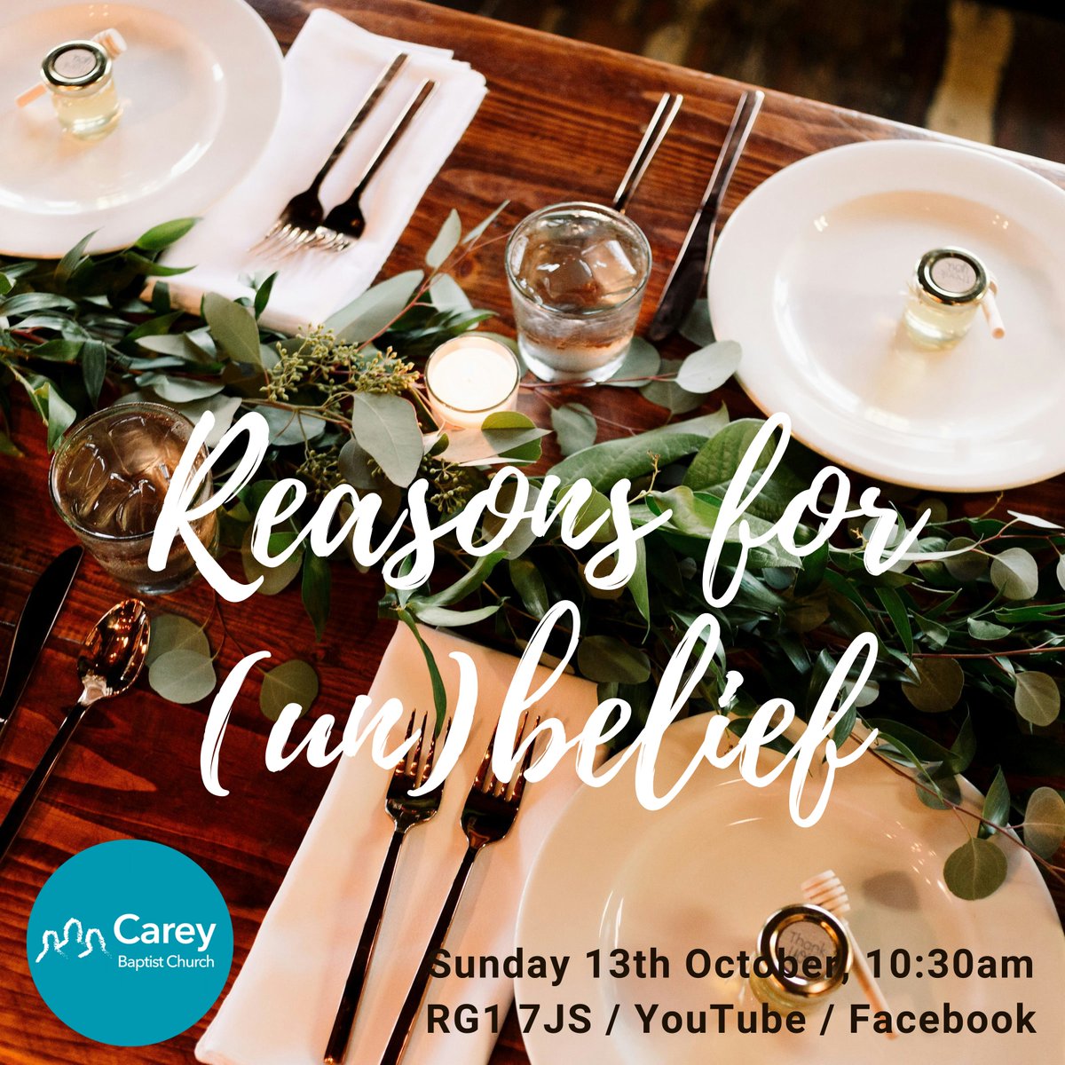 careybc's tweet photo. Often in church we want to think about reasons *to* believe and come to God. At 10:30am on Sunday 13th October, we'll be thinking about a story Jesus told where people gave reasons for not coming to him. Come along and see whether you think those were good reasons! https://t.co/1VMUGXQpUc